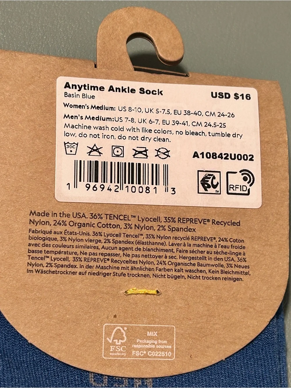 allbirds Blue Anytime Ankle Socks - Low-Cut Athletic Pair